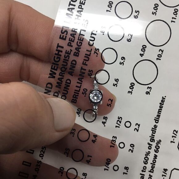 1/2 Carat Round Cut CZ 4-Prong Engagement Ring H15 - Picture 5 of 5